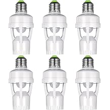 Hortsun 6 Pieces Motion Sensor Light Socket Smart Screw in Light Bulb Outlet Compatible with E26/e27 Motion Activated Bulb Holder Adapter Automatic Control for Garage Storage Room