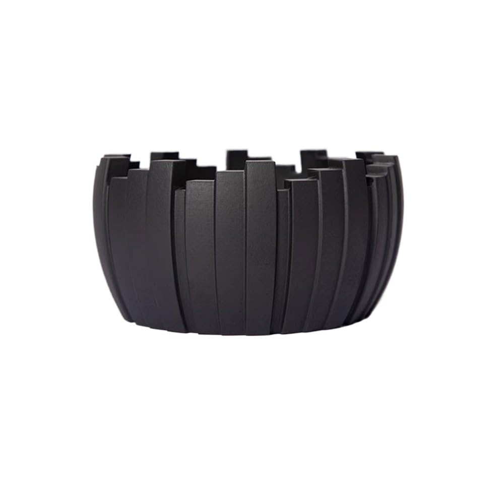 Indoor Decorative Cement Ashtray Decorative Indoor Or Outdoor Desktop for Room Restaurants Office Balcony Patios Gardens for Desktop(Black)