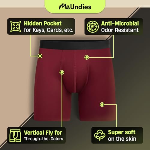 MeUndies – Men’s Breathe Moisture Wicking, Anti Odor, Quick Dry Active Boxer Brief w/Fly – Men’s Underwear - Medium - Thumbnail 2