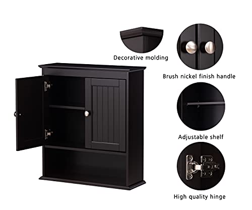 image for Spirich Bathroom Cabinet Wall Mounted, Wood Hanging Cabinets with Door