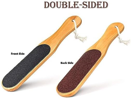 Double Sided Foot File | Dead Skin & Callus Remover | Wood Scrub for Dry and Wet Feet Care