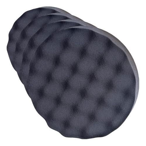 Image of Genesis GAFPP7 Universal 7 inch Quick-Change Waffle-Pattern Foam Polishing Pad with Reusable Hook and Loop Backing (Pack of 4)