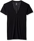 2(X)IST Men's Pima Cotton Slim Fit Deep V-neck T-shirt Underwear, black, XL