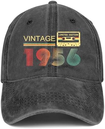 70th Birthday Gifts for Women Men Her Him 1956 Baseball Cap Hat image 5