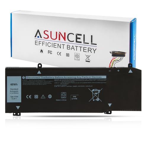 Image of ASUNCELL 1F22N Laptop Battery 15.2V 60Wh 3750mAh 4-Cell Compatible with Dell Alienware M15 M17 R1 G7 7590 7790 G5 5590-D2783W D2743B D2865B D2863W D2842W D2843W Series Notebook 0JJPFK 08622M XRGXX