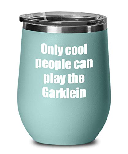 EzGift Funny Garklein Player Wine Glass Musician Gift Gag Insulated Tumbler With Lid Teal