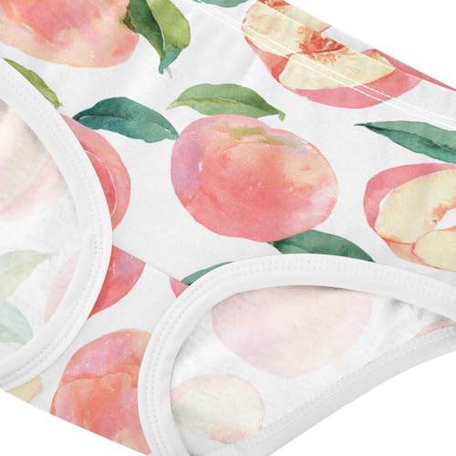 Wusikd Peach Fruits Girls' Underwear Cotton Girls Briefs Soft Toddler Underwear 2T4