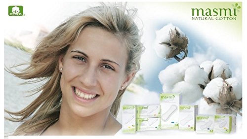 Masmi Almohadillas de día ultrafinas con alas, envueltas individualmente, algodón orgánico, hipoalergénico, biodegradable, perfume, viscosa, rayón, cloro y dioxinas, sin cloro y dioxinas (paquete - imagen 8