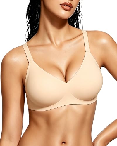 Image of Gailife Smooth Wireless Jelly Bras for Women No Underwire Seamless Push Up Bra Full Coverage Soft Suppor Tshirt Bralettes