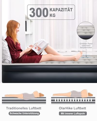 OlarHike Doppel-Luftmatratze Queen Size mit elektrischer Pumpe