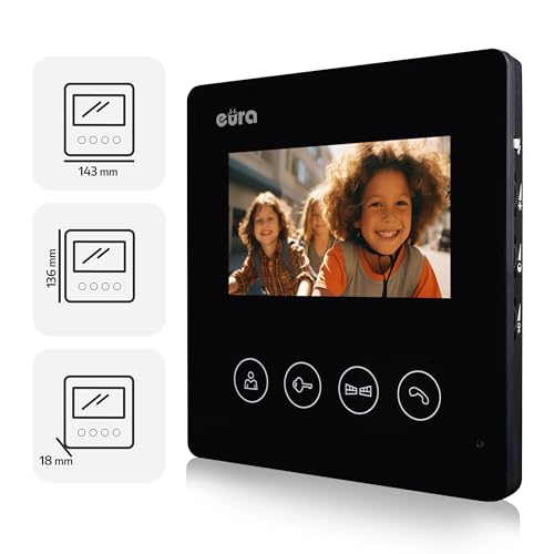 EURA VDP-52A3 ATIRA wideodomofon 4-przewodowy, kolorowy monitor 4,3", 2 wejścia, czarny