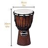 World Rhythm Djembe Drum 30cm (12”) with 7” Synthetic Head – Rope-Tuned Hand-Carved African-Style Drum for Performers, Drum Circles, Schools, Group Workshops #1
