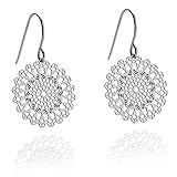 Tara-Ohrhänger mit Mandala Tara Ohrhänger Mandala Edelstahl silber gold rosegold Yogaschmuck Farbe Silber