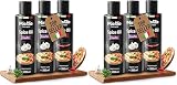 MioOlio Gewürzöl Set – 2×200 ml Knoblauchöl & 1×200 ml Chiliöl – aromatisiertes Öl zum Kochen, Braten & Verfeinern – praktischer Dosierer – für Pasta, Pizza, Fleisch, Fisch & Gemüse (Packung mit 2)