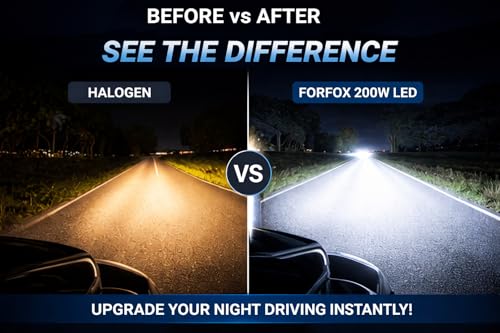 Image of FORFOX 200W (HB4) Car LED Lights Headlight Foglight, Super Bright White Light 20000 Lumens, Quick Installation, Waterproof, Long Life & Heat Resistant, 6000K Cool White Light (2 Years Warranty)