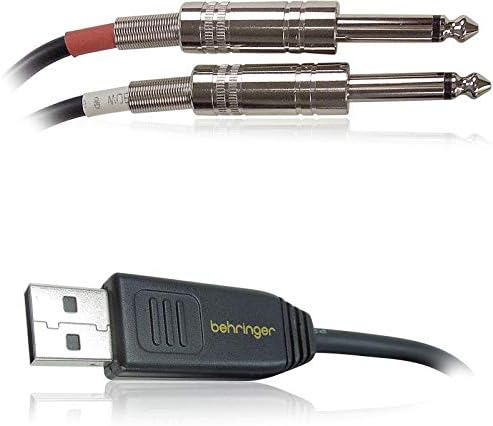 Behringer LINE 2 USB 2 Stereo 1/4" Line in to USB Interface Cable (Black)