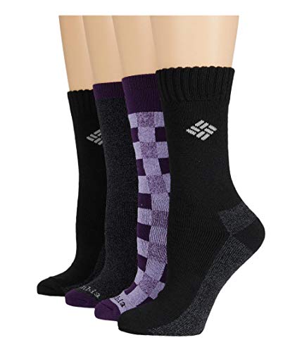 Columbia Moisture Control Buffalo Plaid 4-Pack Purple Black Women's 4-10