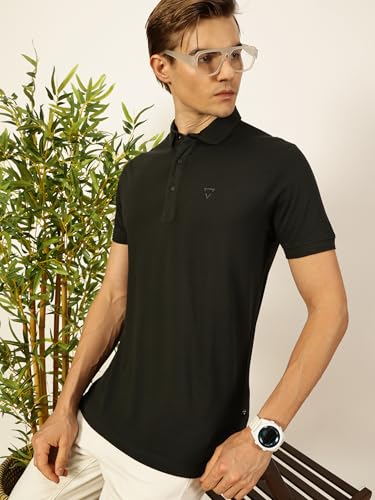 Image of Thomas Scott Men's | Solid | Half Sleeve | Regular Fit | 100% Cotton | Polo Collar | Button Closer | Casual Tshirt