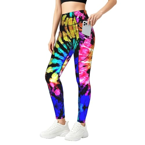 Leggings de moda con estampado de teñido anudado para mujer y fitness