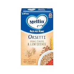 Mellin La Pasta dei Bimbi, 100% Naturale, ORSETTI con Grano Tenero e Lenticchie 280g