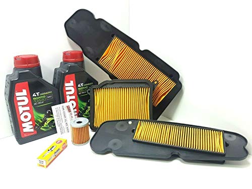 Kit Tagliando Completo Per Peugeot Satelis 400 Executive ABS 2007-2009: Olio Motul, Candela NGK, Filtri HIFlo