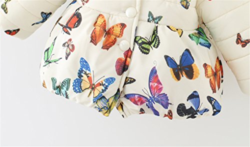 Baby Girls Winter Autumn Cotton Warm Butterfly Jacket Coat (5T, Beige, Size 5T