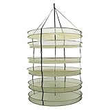 WRITWAA Tendedero Exterior Plegable para Plantas 90 CM Red de Secado Multicapa de 6 Niveles Malla Transpirable y Anillos de Acero Adecuado para Hierbas Flores y Alimentos al Aire Libre