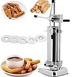 Churros Maker Machine Manueller vertikaler Donut-Maker mit Edelstahlkonstruktion und 5 Düsen für das Kochen zu Hause und im Restaurant