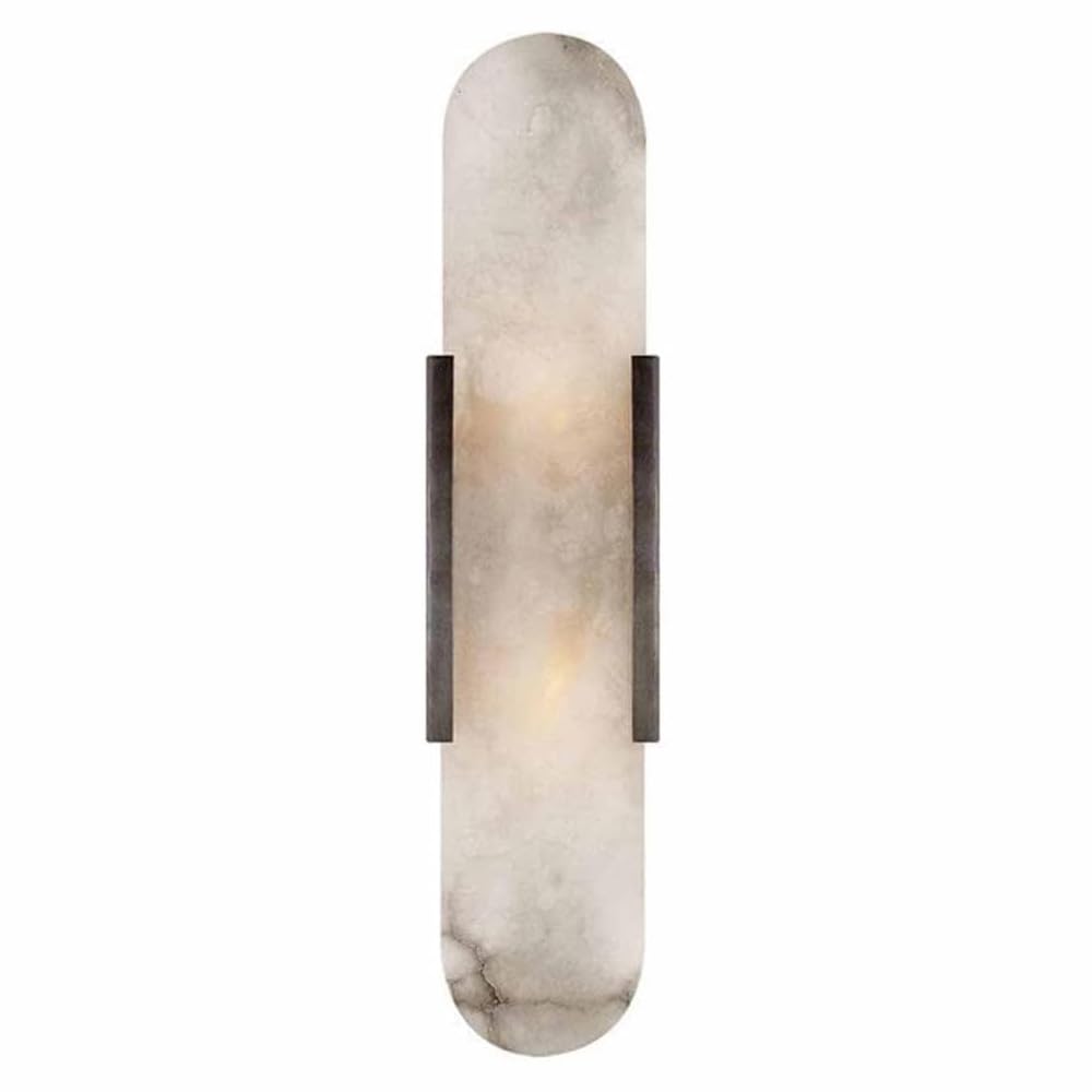 Trividha Black Natural Alabaster Wall Sconces Marble Wall Lamp Bathroom Vanity Light Fixtures Alabaster Sconce Lighting White Stone Wall Mount Lamp For Bedroom Living Room Hallway Stairs Kitchen