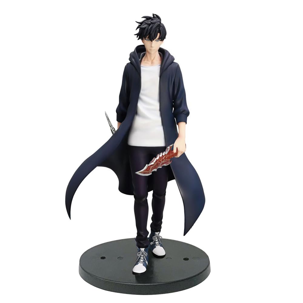DEXSHUN Sung Jin Woo Figurine Anime Figures Sung Jin Woo/Igris/Beru Statue Modèle en PVC Figurine d'action Anime Décoration Pièce de collection Cadeau 20 cm