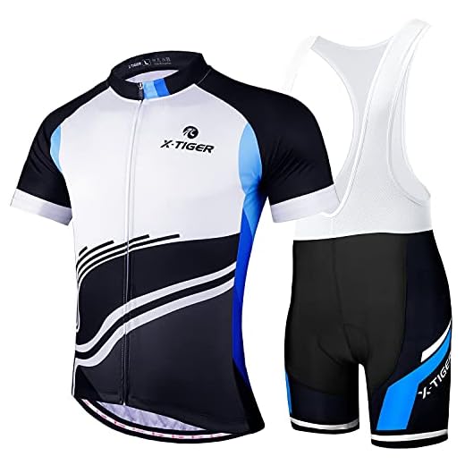 X-TIGER Hombres de Bicicleta con 5D Gel Acolchado MTB Ciclismo Maillots Tirantes Culotte Pantalones Cortos Culotes