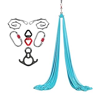Gothport 11 Yards Aerial Silk Set for Aerial Yoga or Aerialist’s Circus Performance,Yoga Hammock Swing for Body…