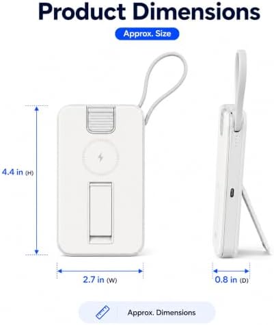 eBigValue 10000mAh Wireless Power Bank with Watch and USB-C Charging - 4