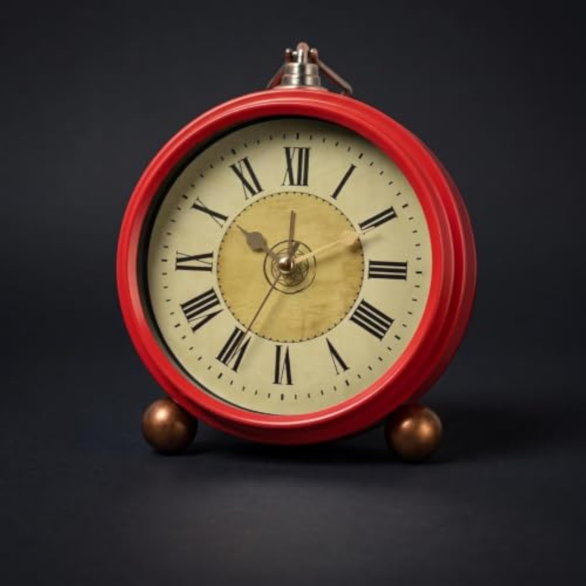 Vintage Metal Alarm Clock with Handle