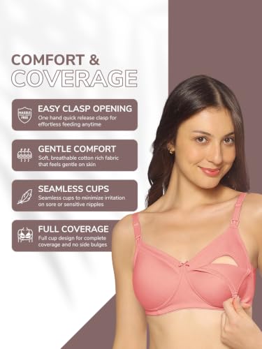 Image of MomToBe Women's Cotton Full Cup Non-Padded Feeding Bra /Nursing Bra /Maternity Bra