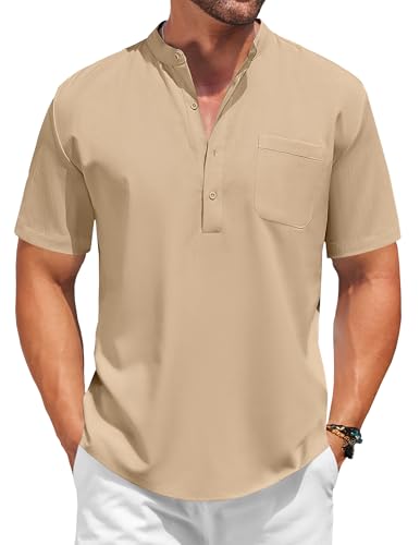 Chemise Henley homme idéale pour les vacances d'été et sorties décontractées