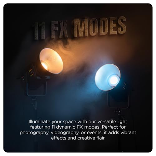 Image of HIFFIN (COB-250P) 250W RGB LED Video Light | 19,800 Lumens Brightness | 2800K-6800K Adjustable | 11 FX Modes | 10-100% Dimmable | Remote Controlled Studio Lighting for Photography & Videography