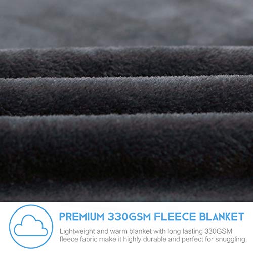 Fleece Blanket Queen Size Fuzzy Soft Plush Blanket 330Gsm For All Season Spring Summer Autumn Throws For Couch Bed Sofa, 90 By 90 Inches, Dark Grey #TOP4