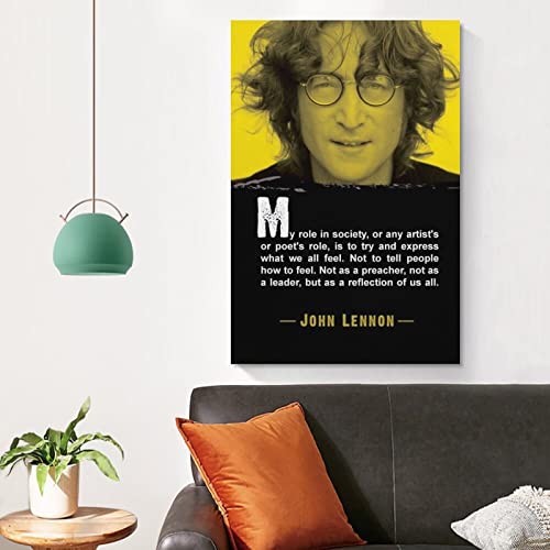 John Lennon (2) Poster rétro vintage imprimé sur toile pour chambre à coucher, salon, décoration murale 20 x 30 cm - Les Beatles, Paul McCartney, John Lennon, RIngo Starr, George Harrison John Lennon (2) Poster rétro vintage imprimé sur toile pour chambre à coucher, salon, décoration murale 20 x 30 cm – Image 5