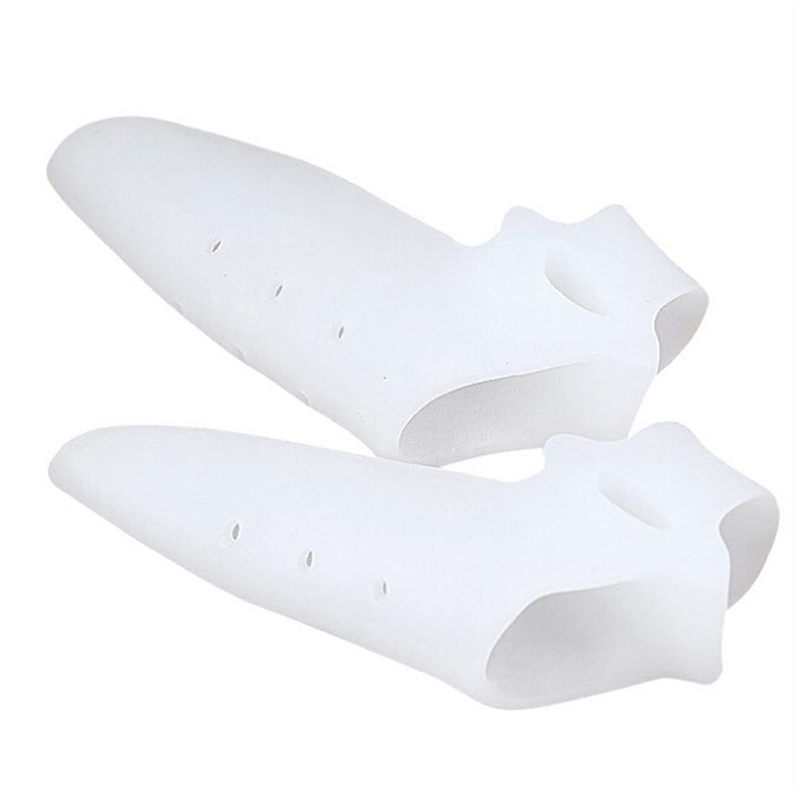 WLYPE 2Pcs Silicone Gel Foot Fingers Two Hole Toe Separator Thumb Valgus Protector Bunion Adjuster Hallux Valgus Guard Relief Pain Feet Care (White S? L)