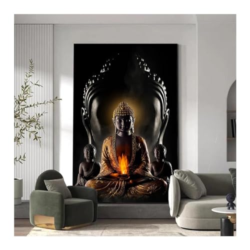 Tableau Bouddha 60x80 cm sans cadre pour decoration murale salon