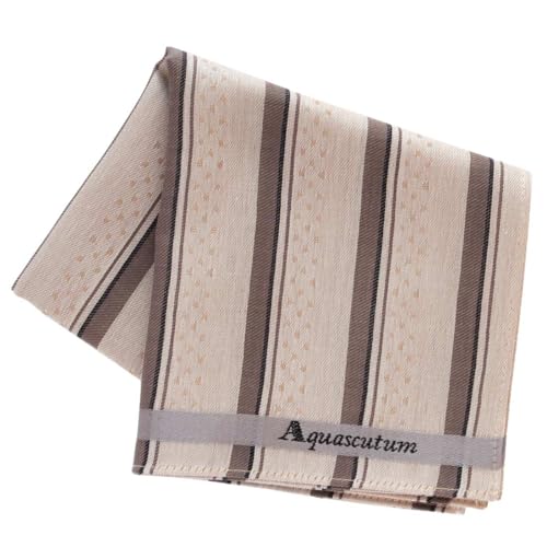 [アクアスキュータム] メンズ ハンカチ ストライプ (ベージュ) 紳士 メンズ ハンカチ ハンカチーフ 約48cm 000790-0003-02