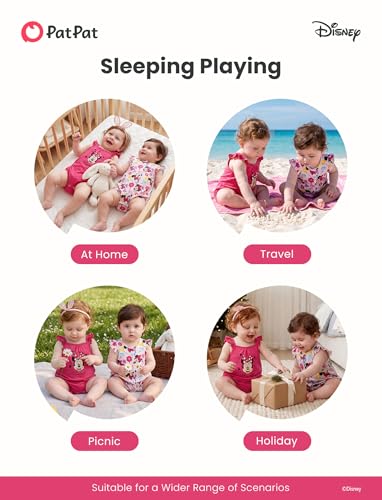 Disney Baby Minnie Mouse Packs Soft Breathable Stretch Bodysuit with Ruffle Sleeves Romper for Newborn Red,3-6 Months - image 6