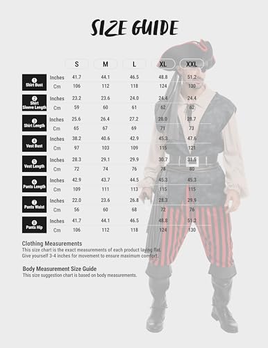 Spooktacular Creations Costume de pirate pour homme, chemise de pirate kaki, gilet, pantalon viking, chapeau, accessoires pour soirées cosplay sur le thème d'Halloween (grand modèle) – vue 4