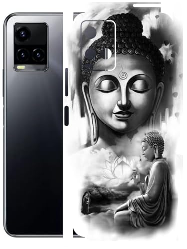 Image of AtOdds - Full Body Back Screen Guard Protector Film - Lamination Wrap Skin Sticker Compatible with VIVO Y33T | Scratchproof Matte Finish (Buddha)