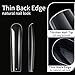 Cycullinyt Long Square Nail Tips, 240Pcs Full Cover Soft Gel Nail Tips Pre-shaped 3XL Straight Shape Clear Acrylic False Nail Fake Nail Extension Press On for Salon Home DIY 12 Sizes