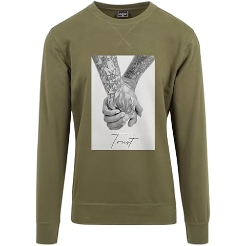 Mister Tee Men's Trust 2.0 Crewneck Sweatshirt in Olive Cover