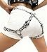 White Print Punk Leather Thigh Straps & Body Harness,Adjustable Gothic Waist Belt with Leg Garters for Women,Edgy Clubwear,Street Style Outfit,Rave Festival Fashion,Festival Fashion Statement