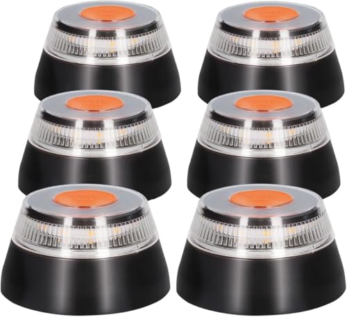 yibo Luz de Emergencia V16 con Geolocalización Homologada y Conectada con la DGT 3.0 SIM Incorporada con Plan de Datos Incluido Clasificación IP-54 Base Imantada (NEGRO, 6-PCS)