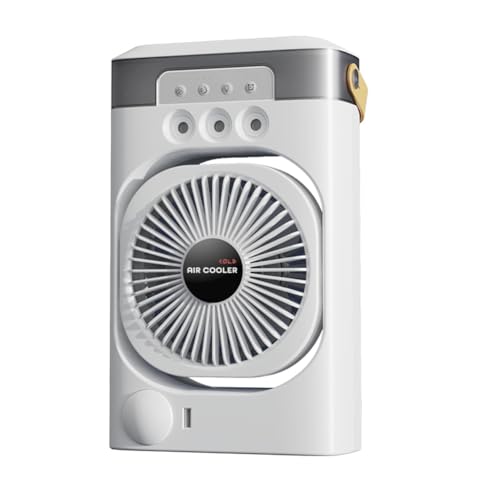 JOFUUM Ventilador de Aire Acondicionado, Humidificador de Escritorio Portátil, Ventilador Enfriador de Aire Pequeño para el Hogar con Luces Nocturnas Coloridas para Oficina,A